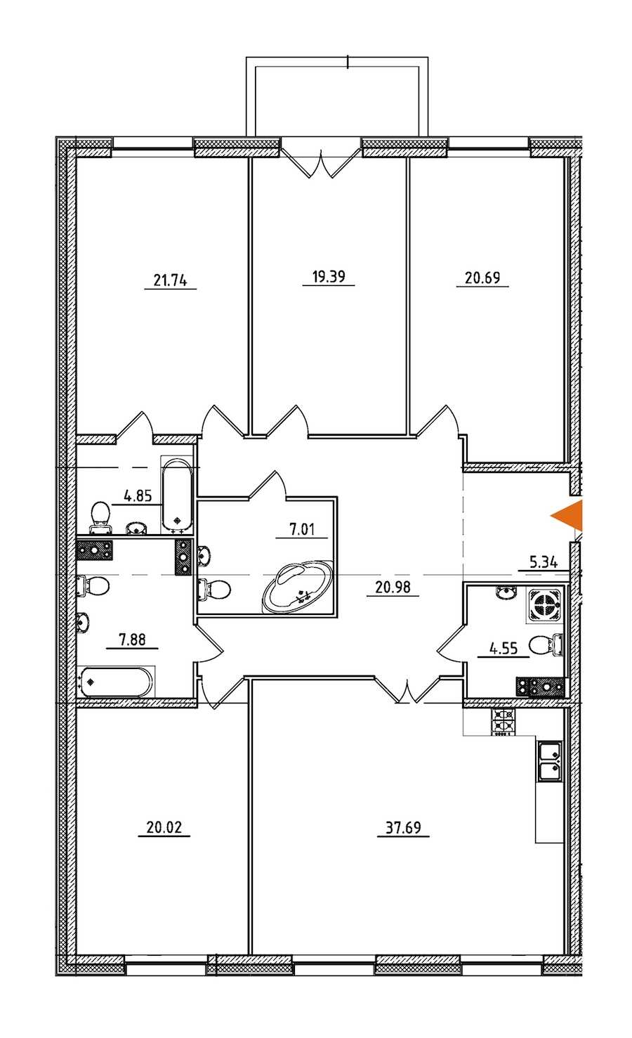 Четырехкомнатная квартира в : площадь 171.71 м2 , этаж: 3 – купить в Санкт-Петербурге